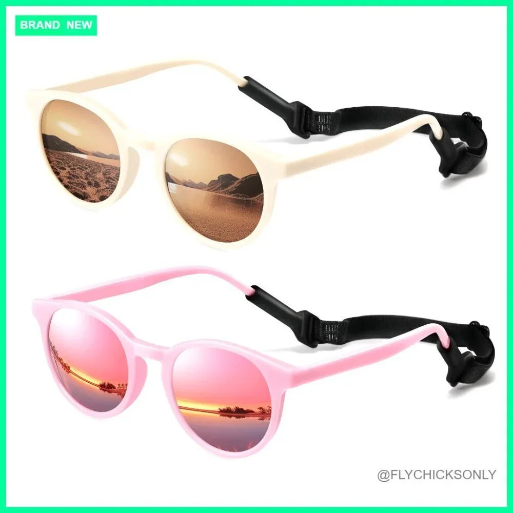 Flexible Polarized Sunglasses for Toddlers with UV Protection Strap